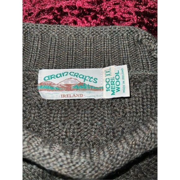 Men’s Irish Merino Wool Fisherman’s Sweater 2X - Picture 7 of 8